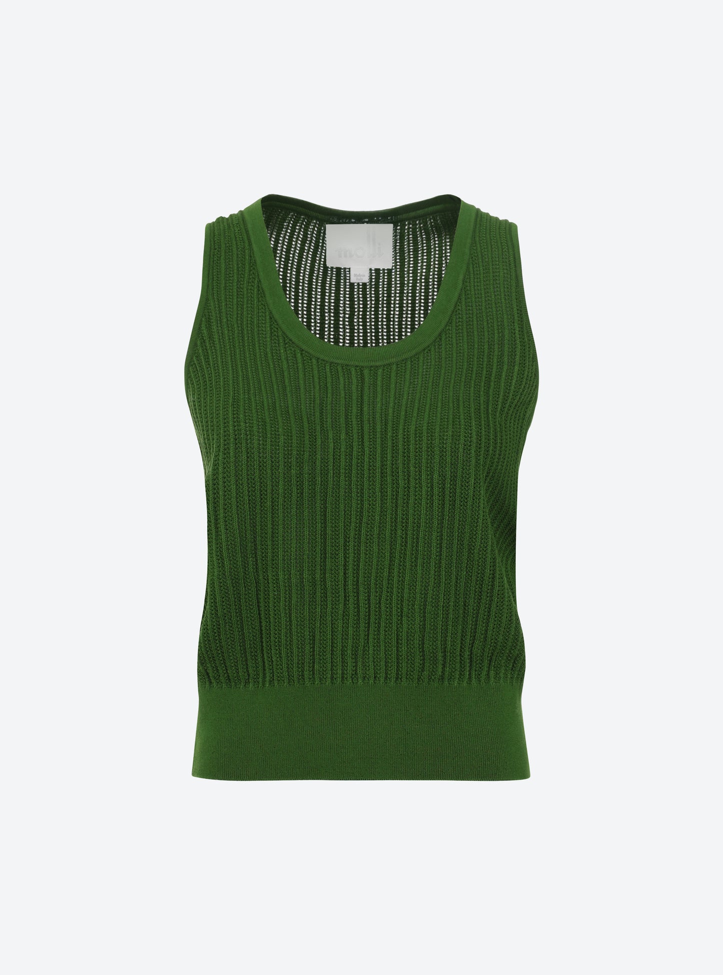 Débardeur en maille de luxe Molli - Débardeur maille pointelle matcha