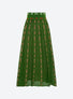 Jupe en maille de luxe Molli - Jupe longue maille ikat matcha-multi