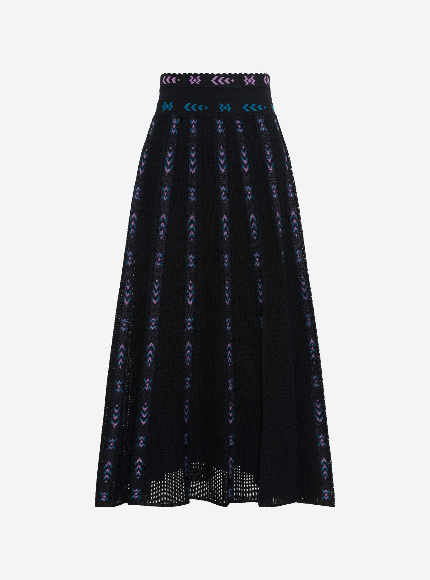 Jupe longue maille ikat noir profond-multi - Molli
