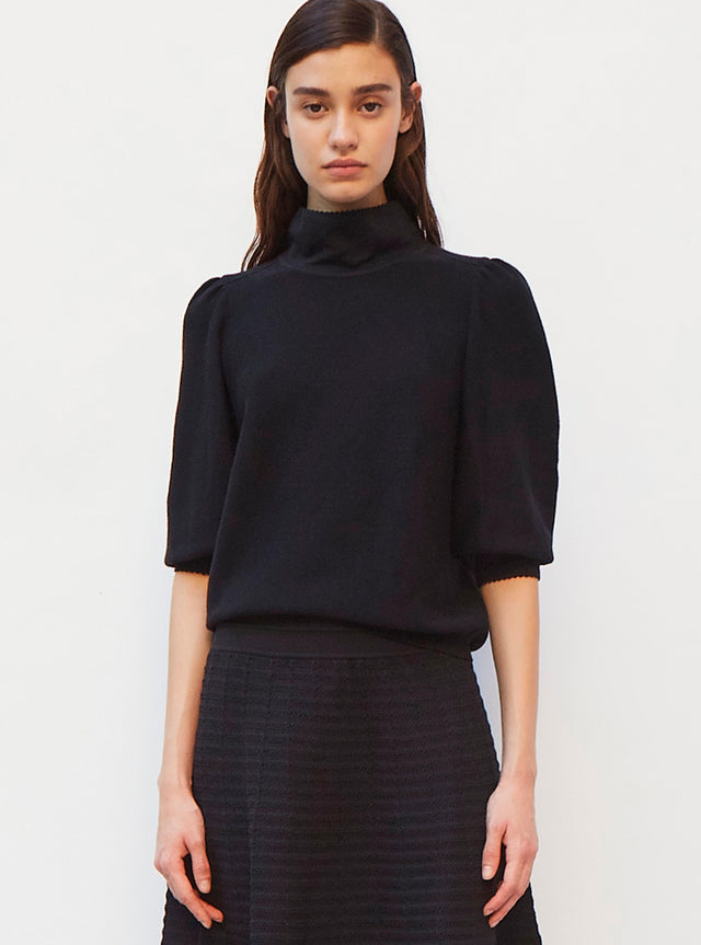 top en maille col enveloppant - Image principale