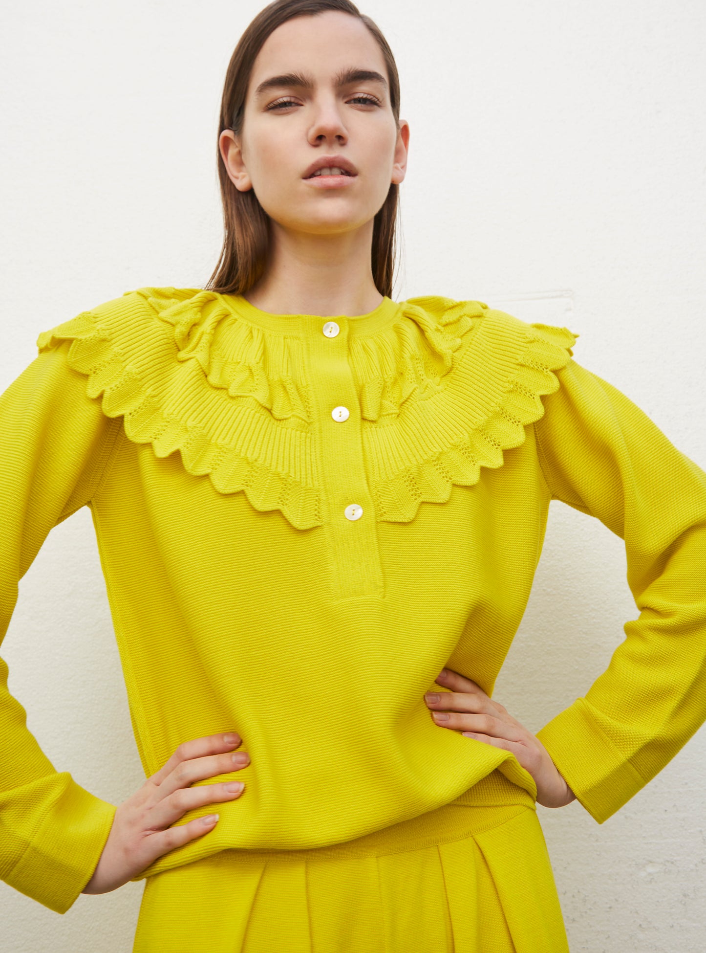 Blouse en maille à maxi col - Vêtement en maille de luxe Molli