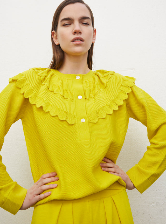 blouse en maille à maxi col - Image principale