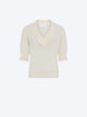 Romantic top with v-neckline