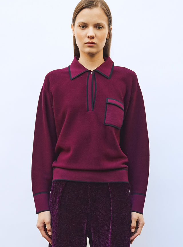 chemise maille col gansé - Image principale