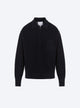Knit shirt with band-edged collar