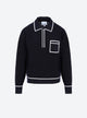 Knit shirt with band-edged collar