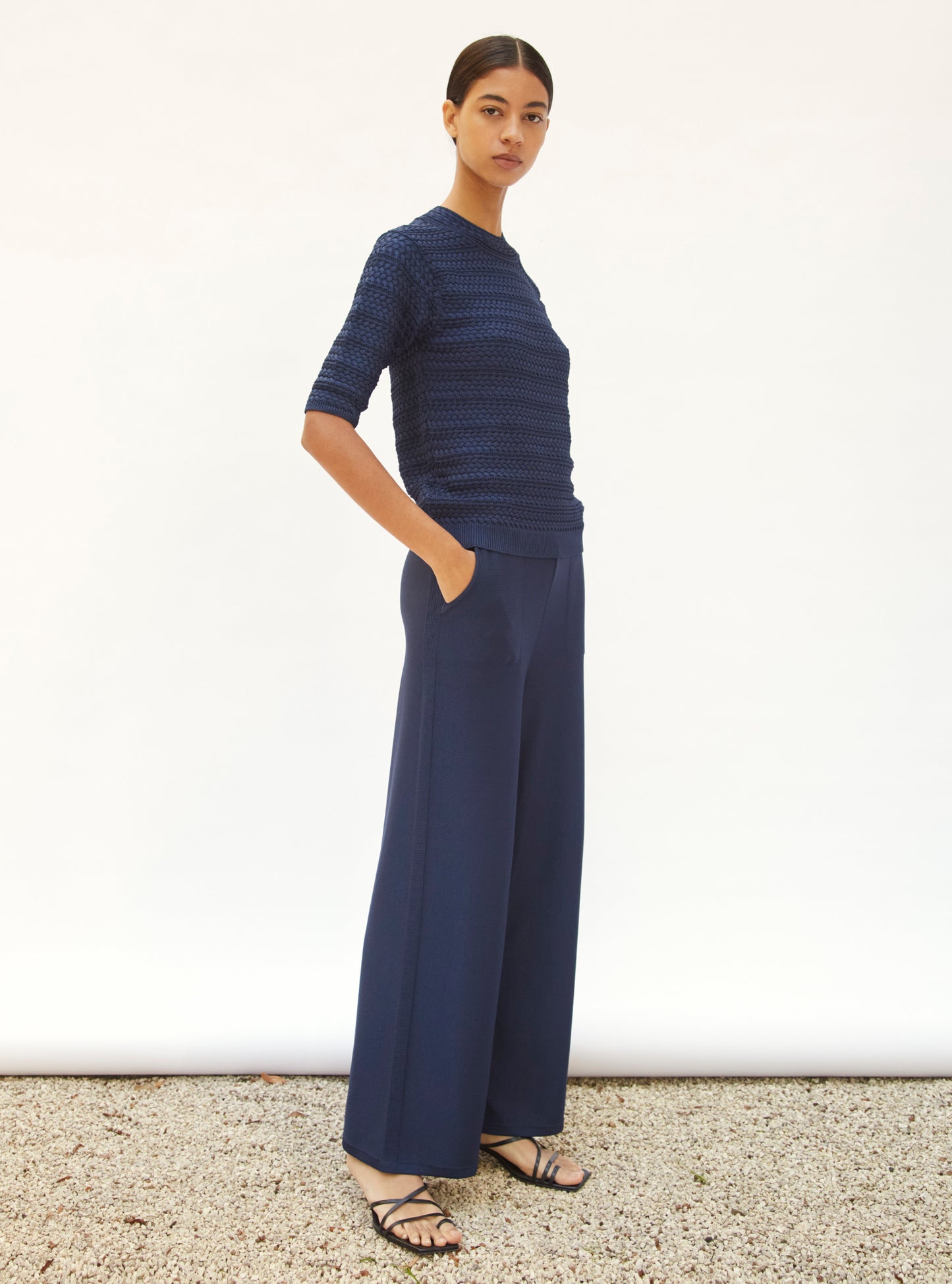 Pantalon luxueux à taille haute - Vêtement en maille de luxe Molli