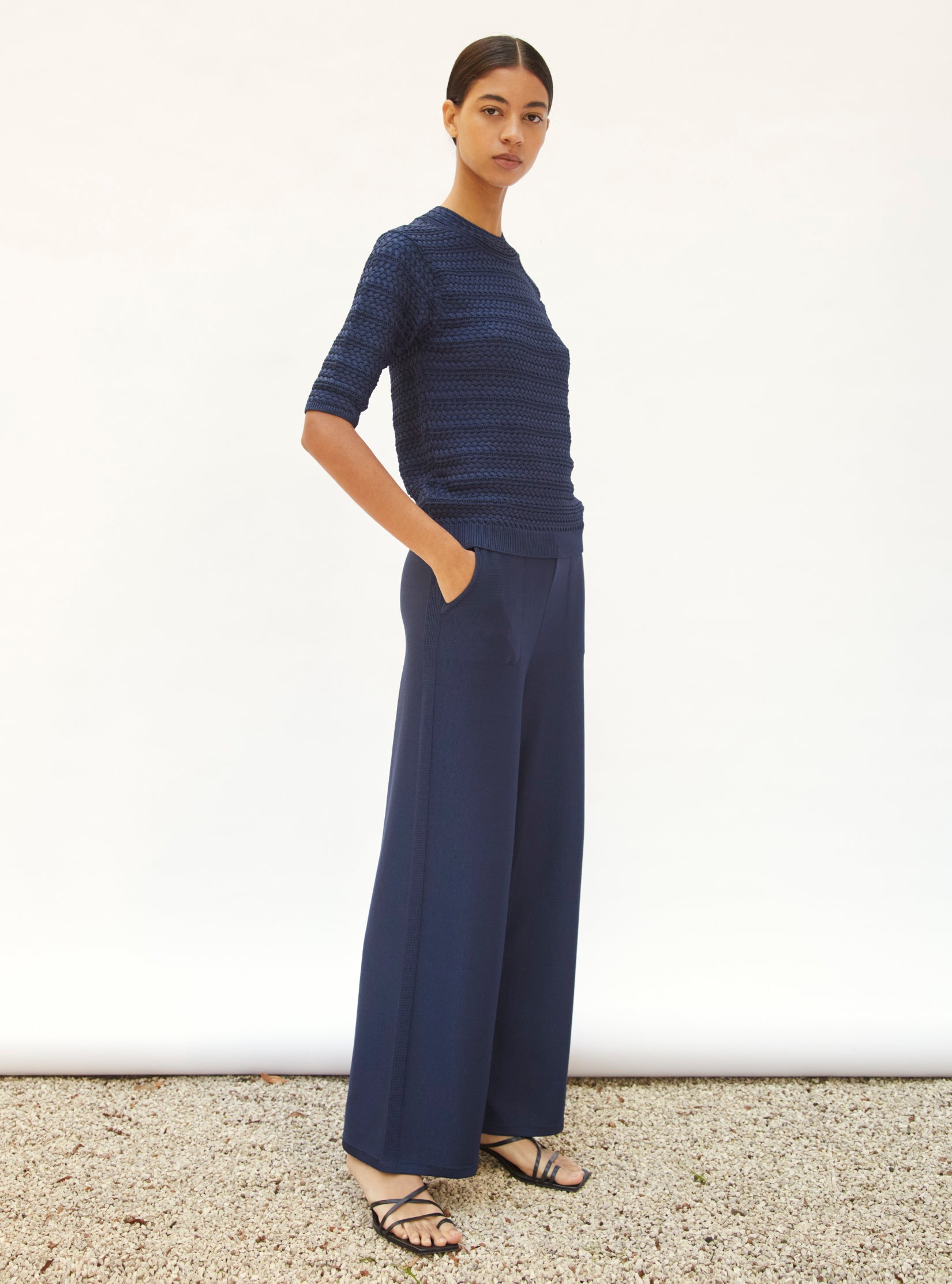 Pantalon luxueux à taille haute - Vêtement en maille de luxe Molli