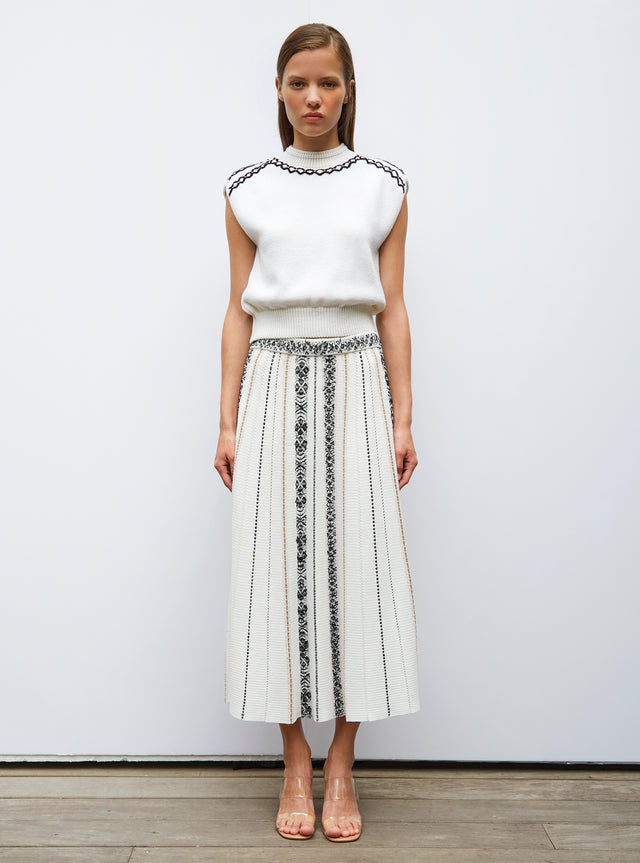 top en maille brodé main - Image principale