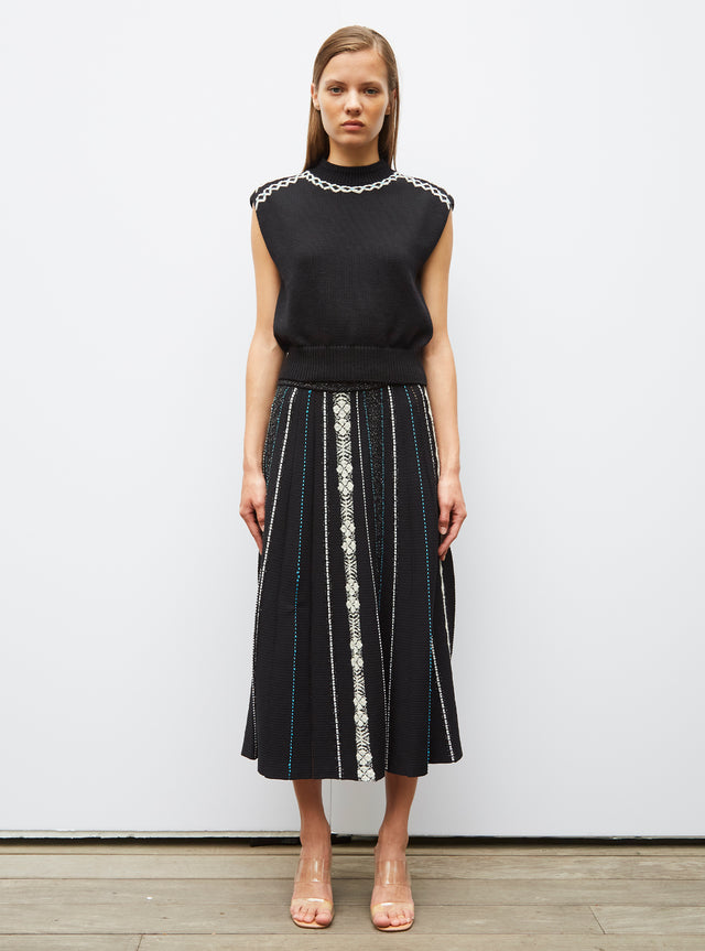 graphic ribbon knit skirt - Image principale