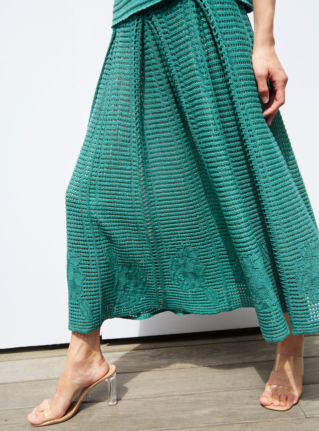 openworked wicker-knit skirt - Image principale