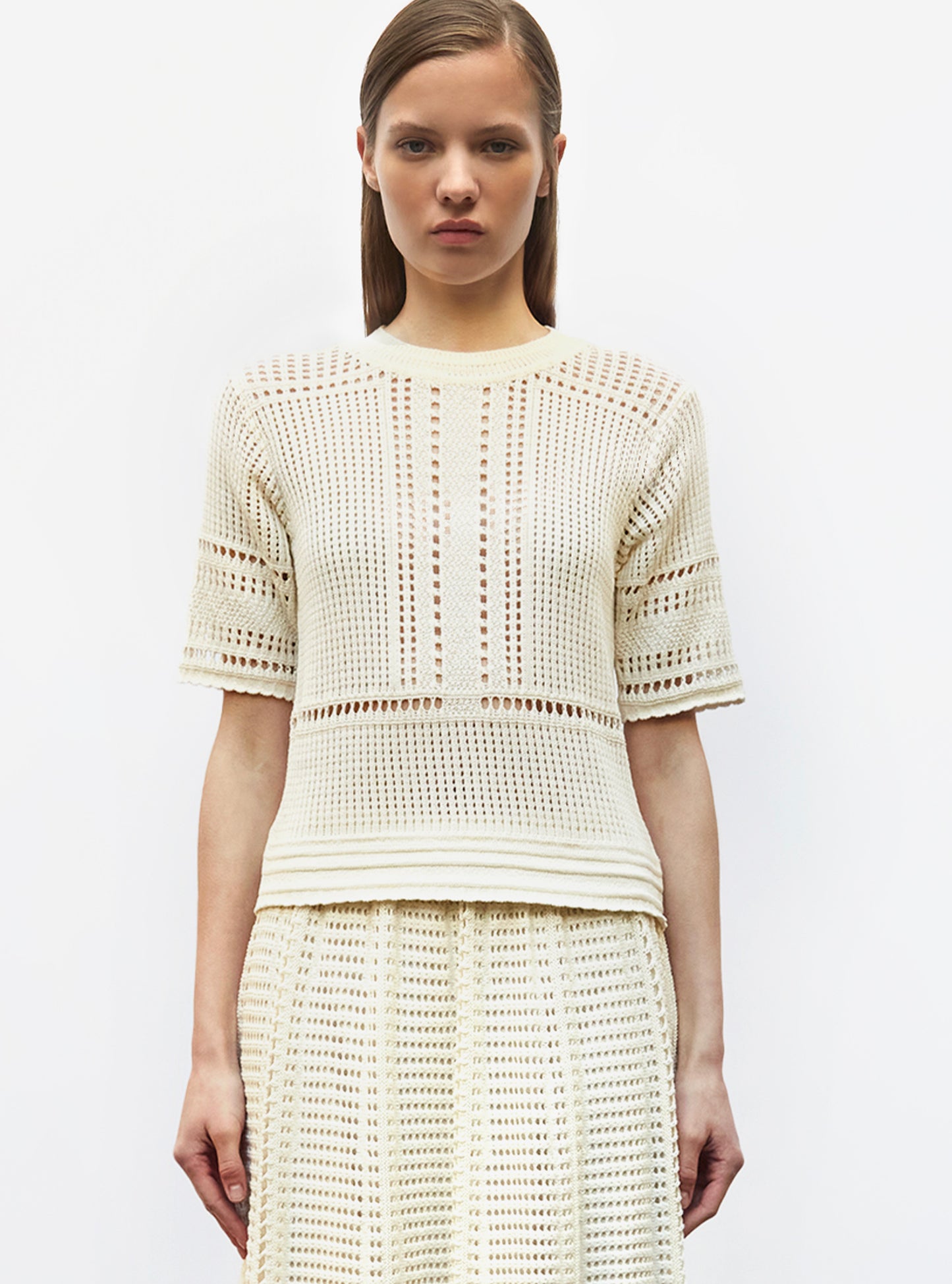 Top en maille cannage ajouré - Vêtement en maille de luxe Molli