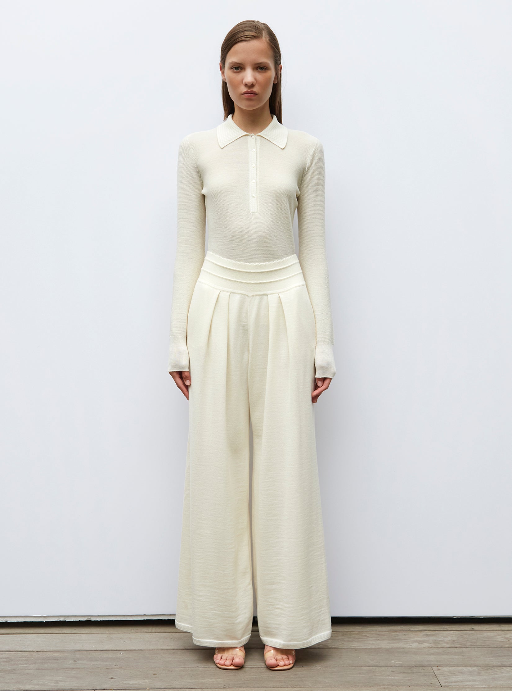 Polo fin en maille point mousse - Vêtement de luxe femme