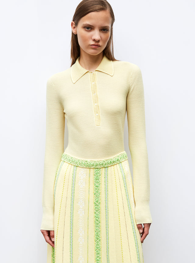 garter stitch knit polo - Image principale