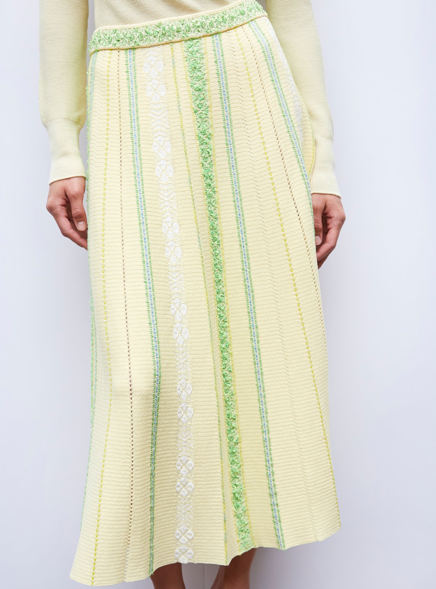 Jupes de luxe femme - Jupe en maille rubans graphiques