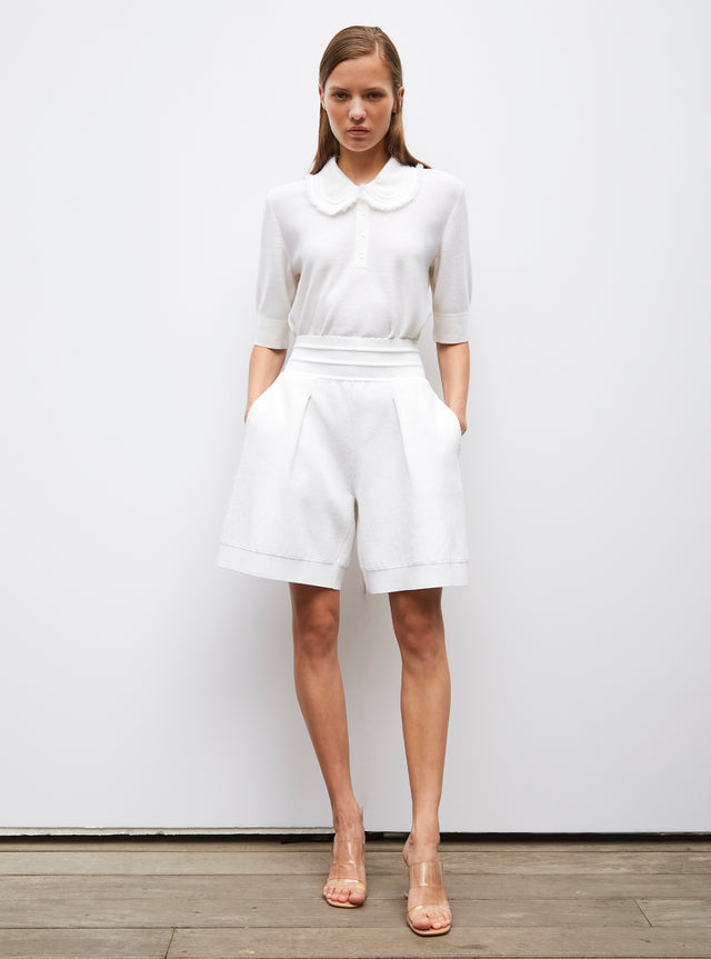 fringe collar knit top - Image principale