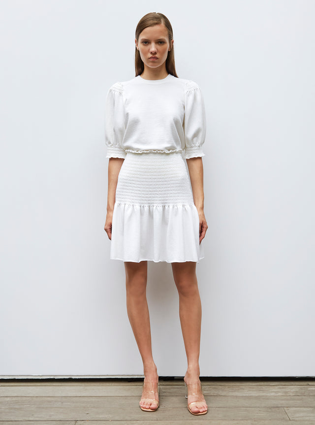 knit top with smocked details - Image principale