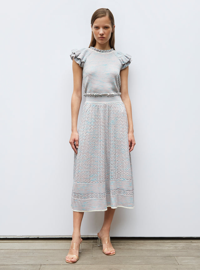 knit top with marbleized effect - Image principale