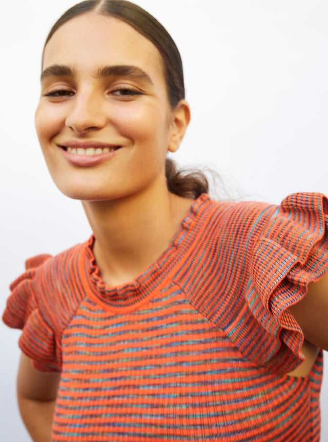 knit top with marbleized effect - Image principale