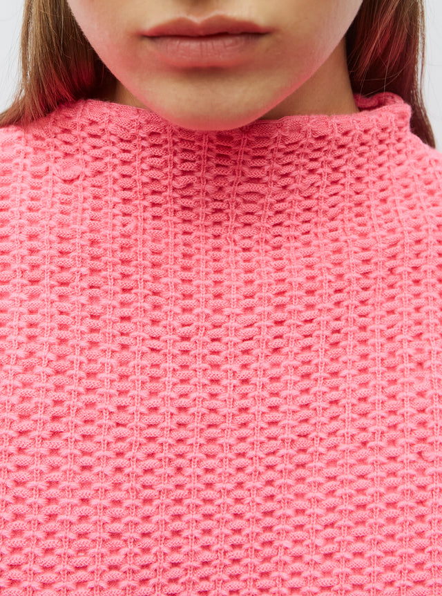 straight smocked knit top - Image principale