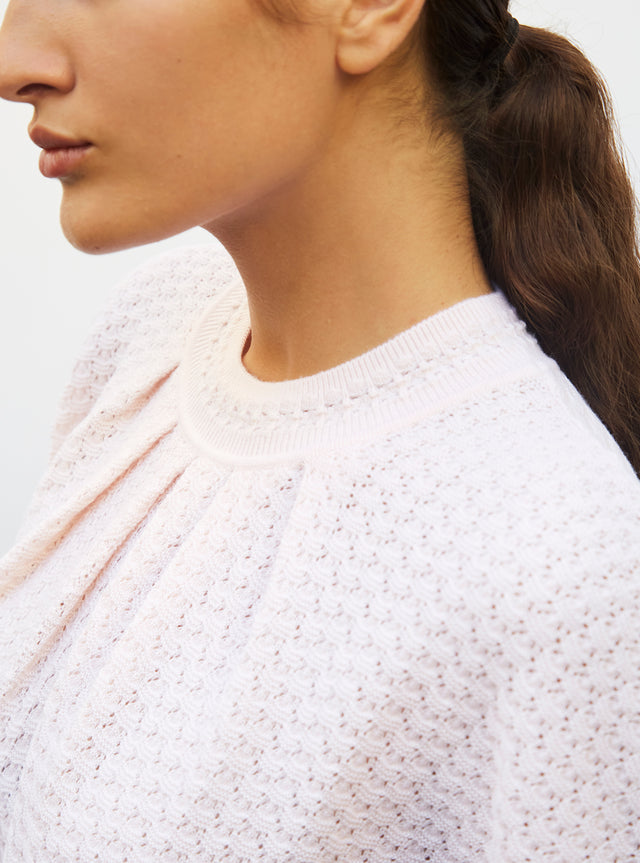 wide top in pointelle knit - Image principale