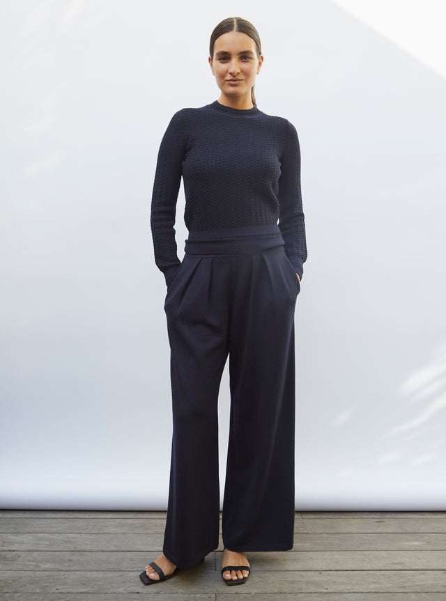 straight top in pointelle knit - Image principale