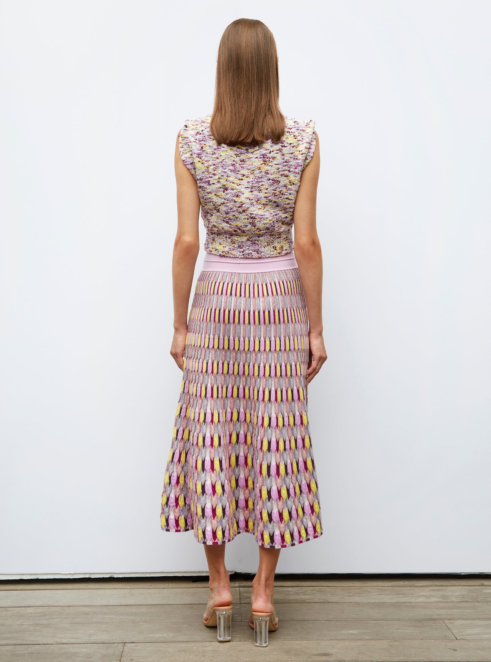 Jupe en maille zellige multicolore - Vêtement de luxe femme