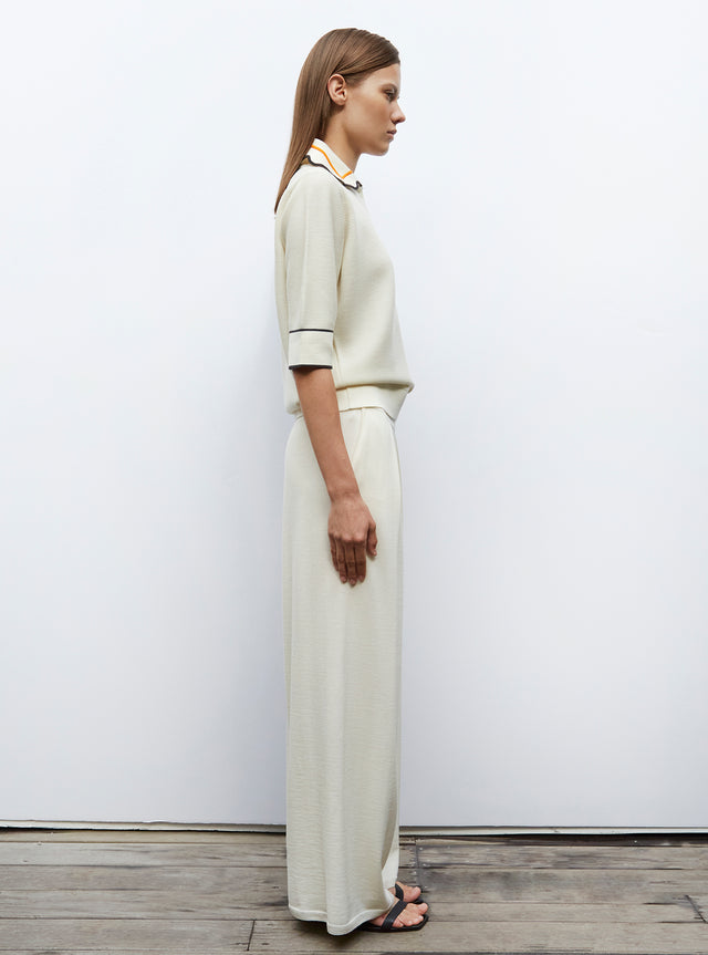 knit top with scalloped collar - Image principale