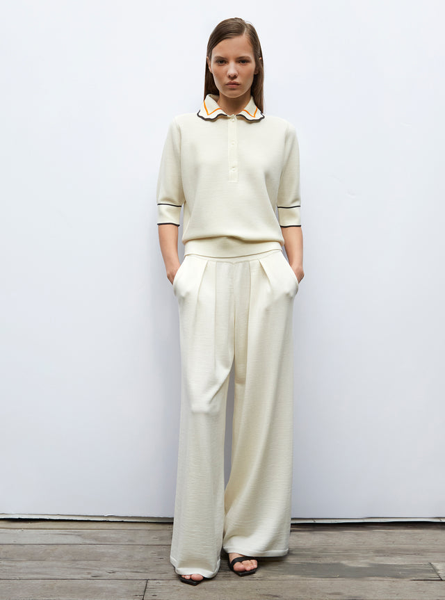 knit top with scalloped collar - Image principale