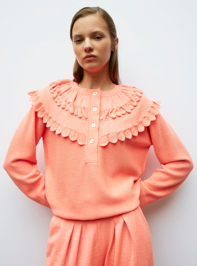 blouse en maille à maxi col - Image principale