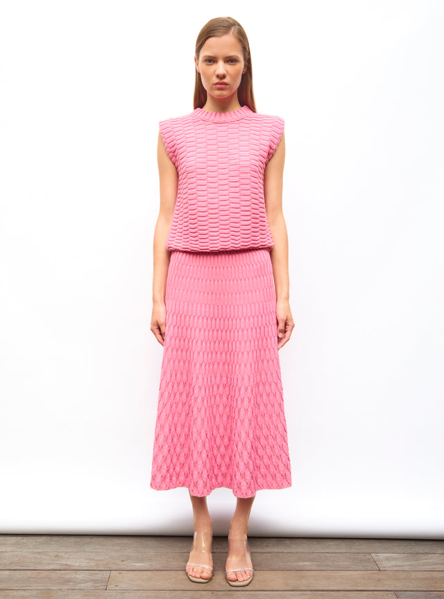 jupe longue maille zellige unie - Image principale