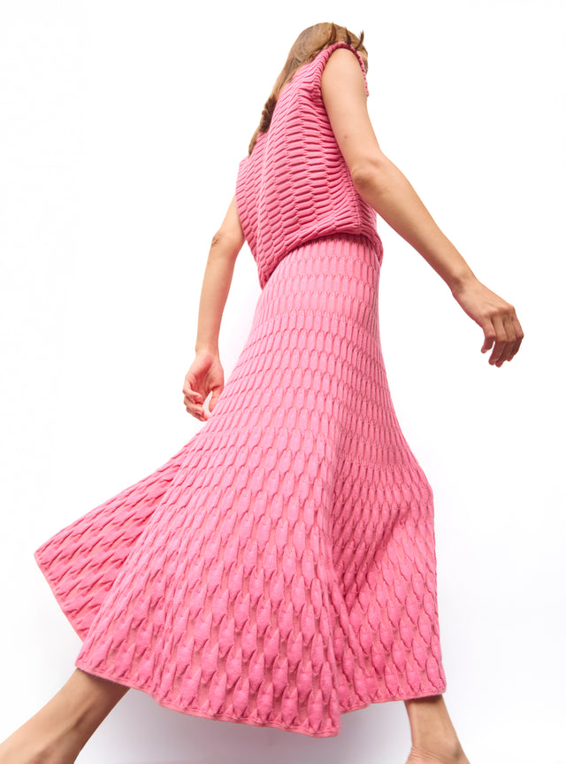 jupe longue maille zellige unie - Image principale