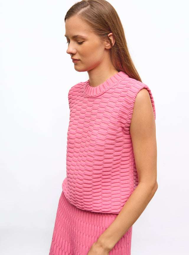 top en maille zellige uni - Image principale