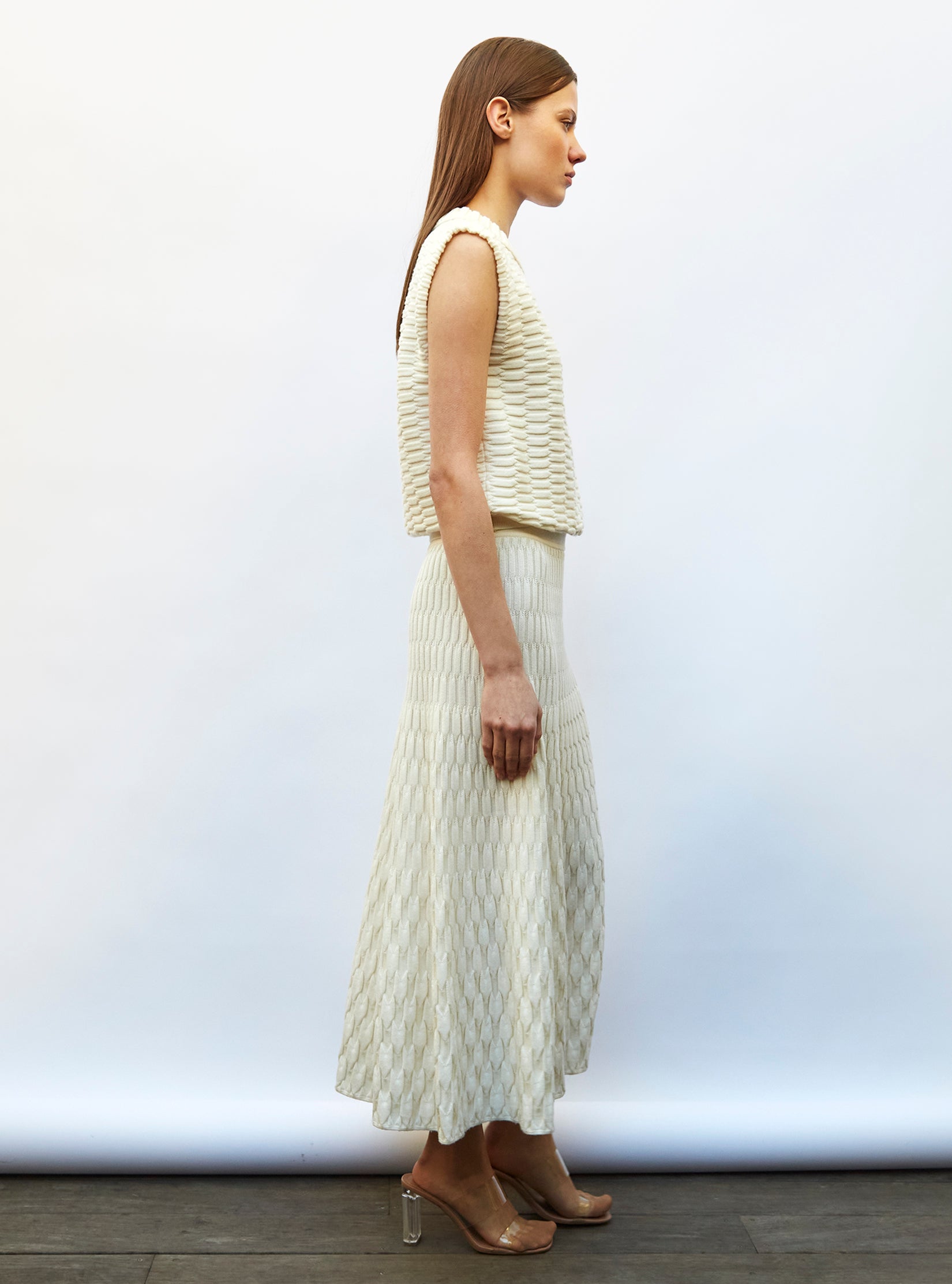 Top en maille zellige uni - Tops, blouses de luxe