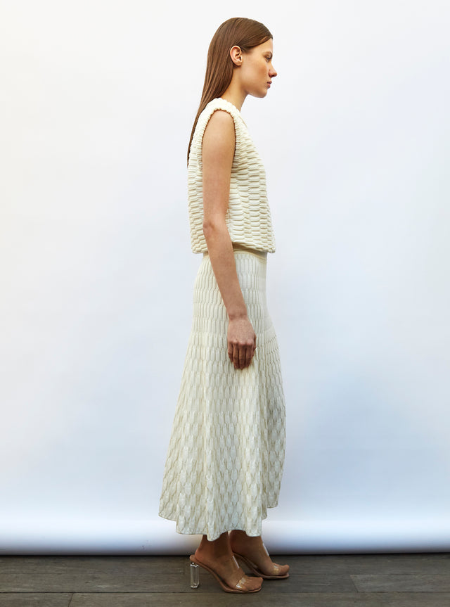 jupe longue maille zellige unie - Image principale