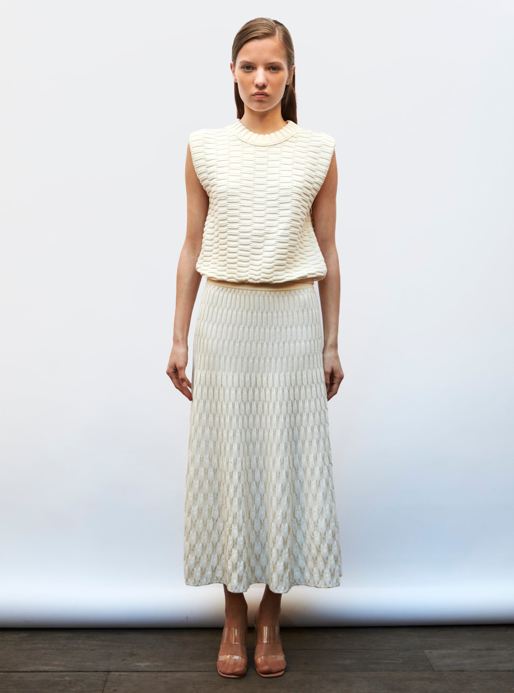 Tops, blouses de luxe femme - Top en maille zellige uni