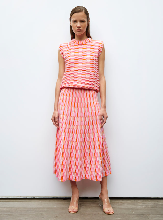 multicolored zellige knit skirt - Image principale