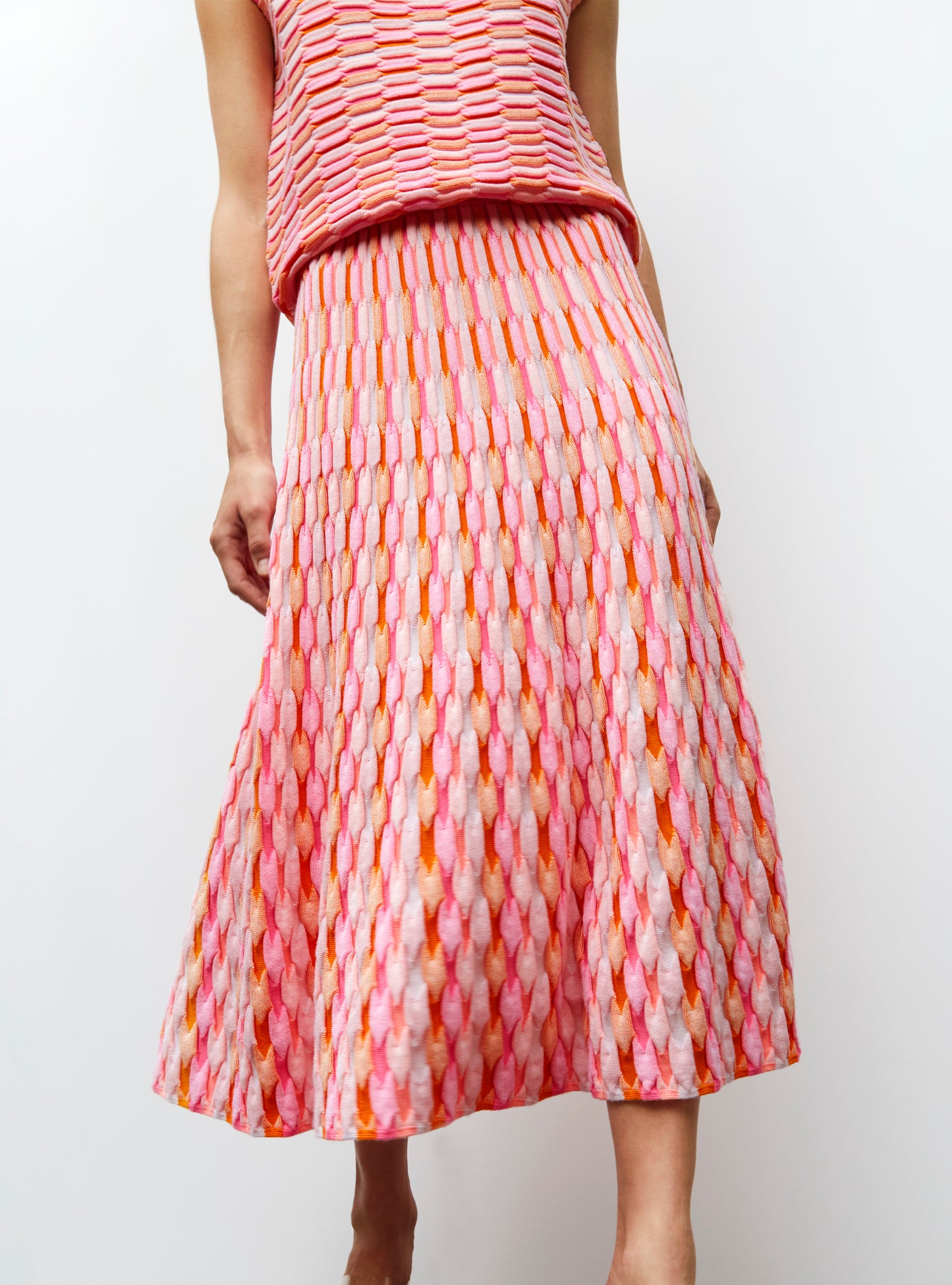 Jupe en maille zellige multicolore - Vêtement en maille de luxe Molli