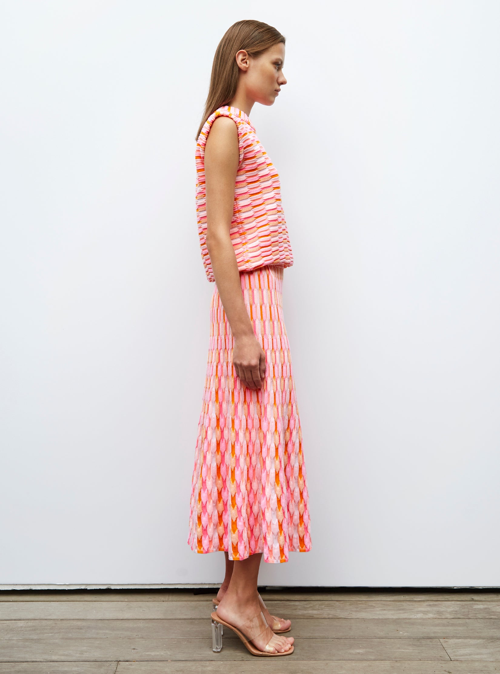 Jupes de luxe femme - Jupe en maille zellige multicolore