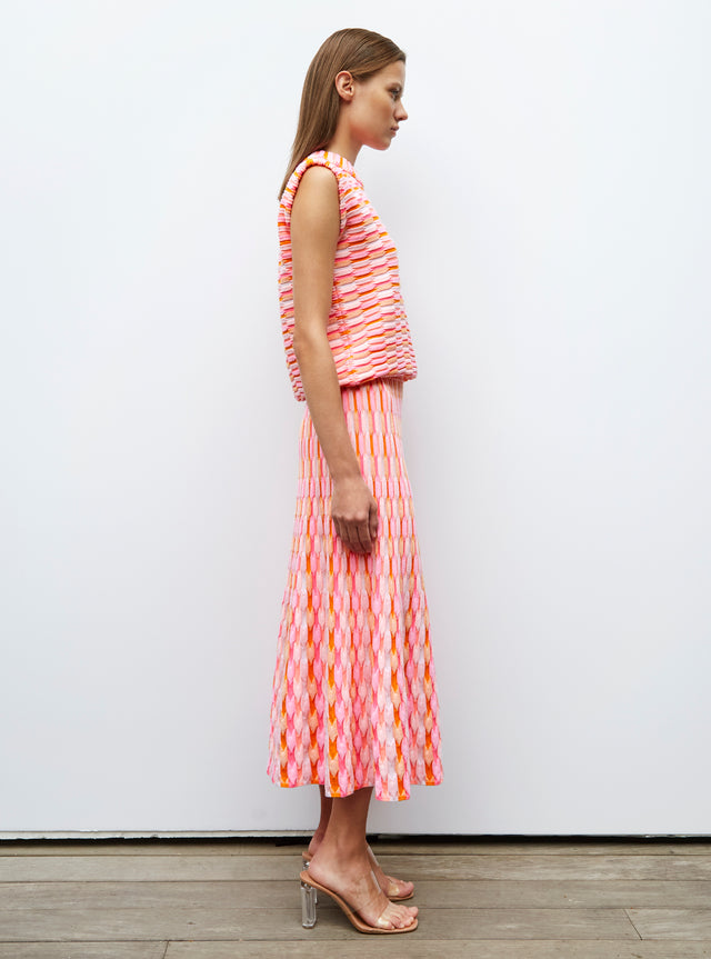 multicolored zellige knit skirt - Image principale