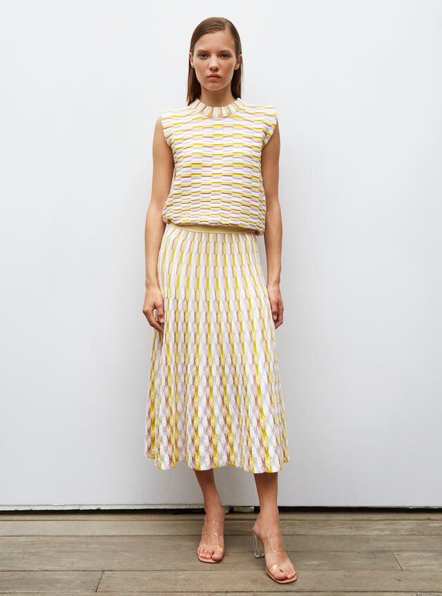 multicolored zellige knit skirt - Image principale