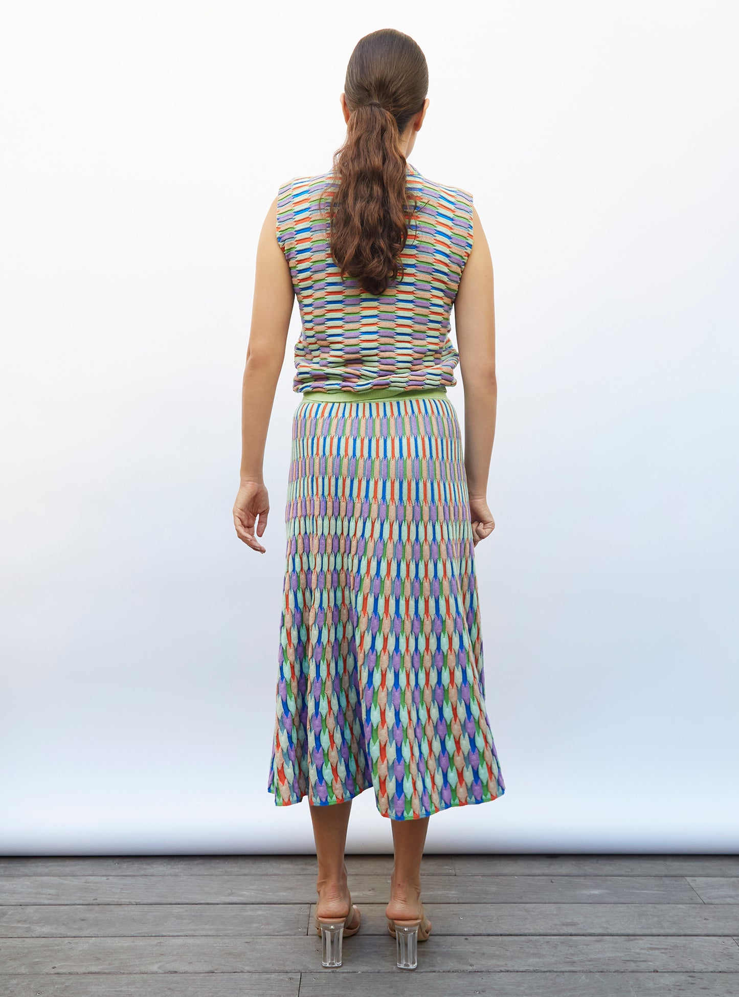 Top en maille zellige multicolore - Tops de luxe