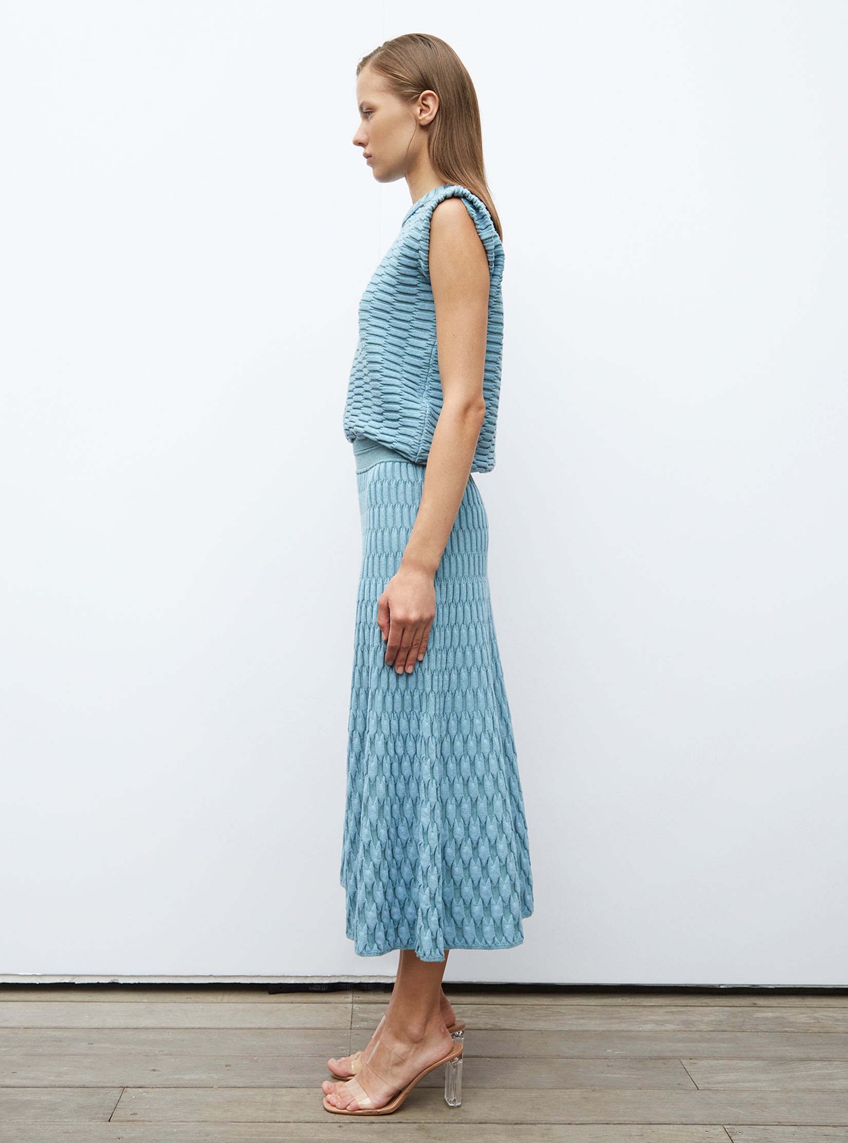 Top en maille zellige uni - Tops de luxe