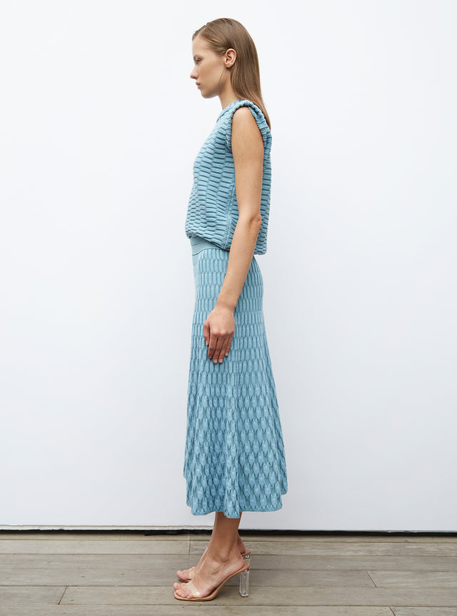 plain zellige knit skirt - Image principale