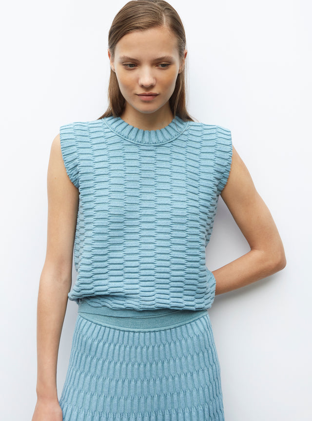 plain zellige knit top - Image principale