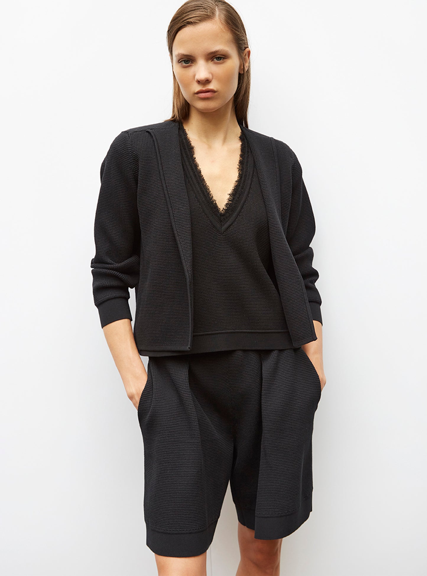 Veste en maille mini cote piquée - Vêtement en maille de luxe Molli