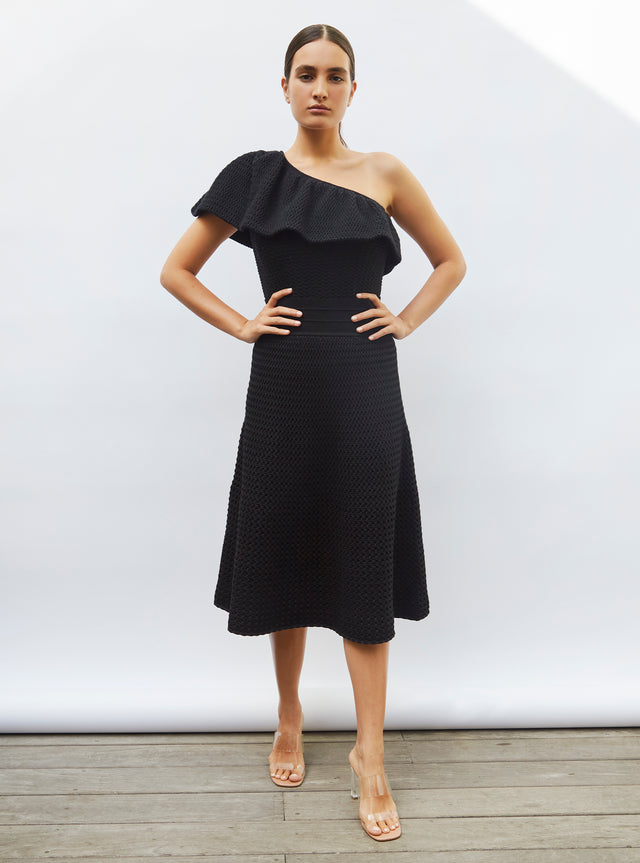 smocked knit mid-length skirt - Image principale