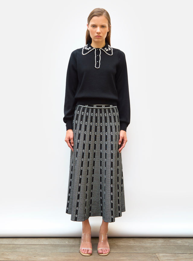 chemise maille brodée main - Image principale