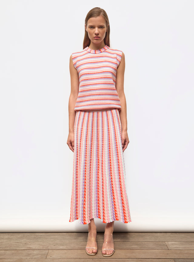 fluid skirt in an origami knit  - Image principale