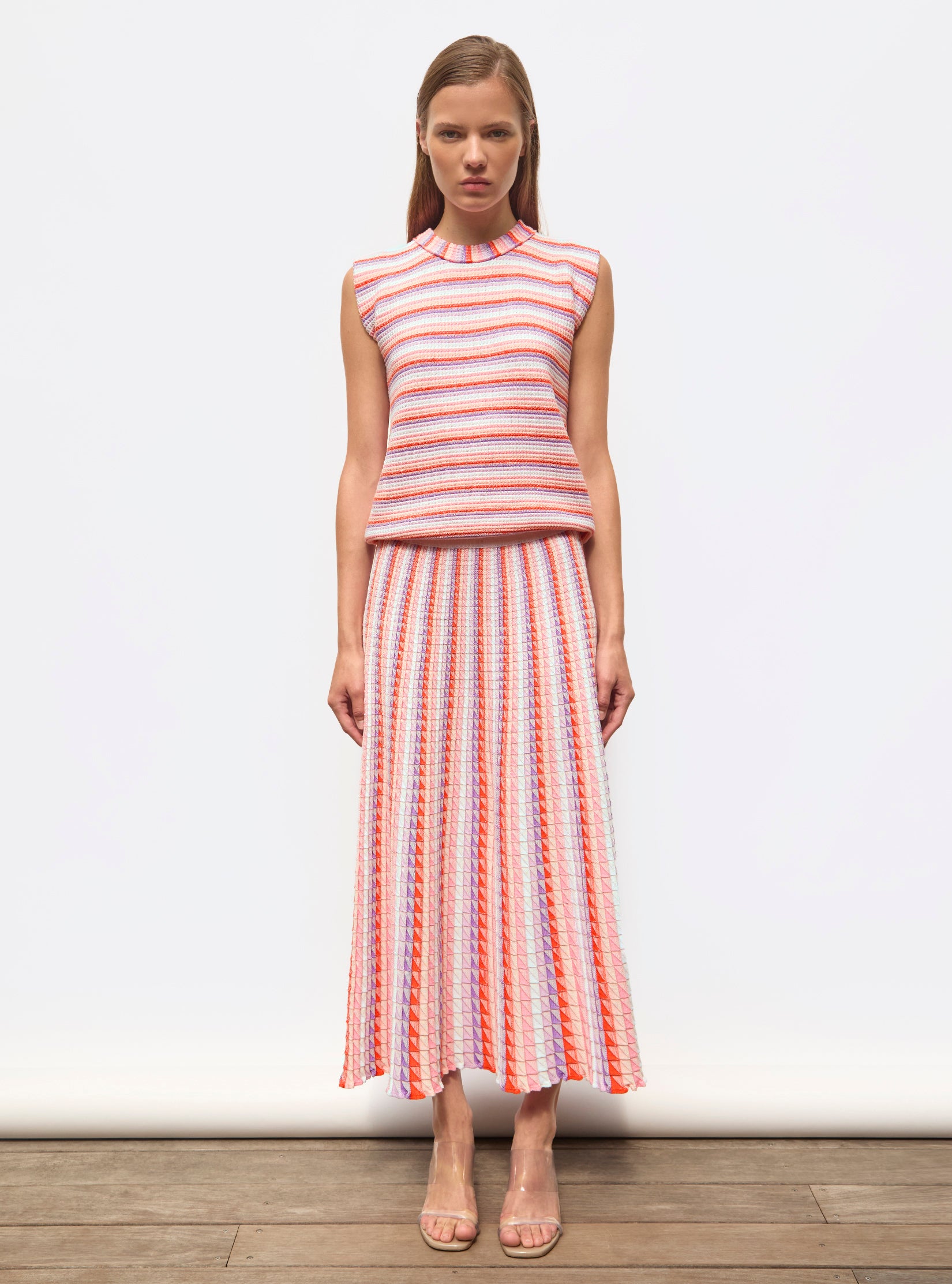 Top de luxe femme - Top maille mini origami Lilas Multi